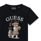 Детска тениска с къс ръкав Guess за момиче с апликация мече