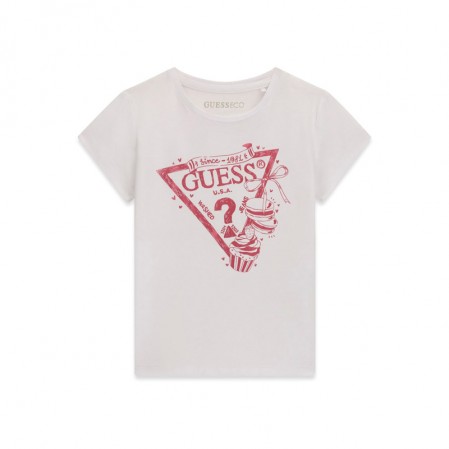 Детска тениска Guess за момиче с къс ръкав с лого