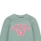 Детска блуза Guess за момиче с дълъг ръкав надпис и пеперуда