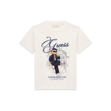 Детска тениска Guess за момче с къс ръкав и картинка на мече