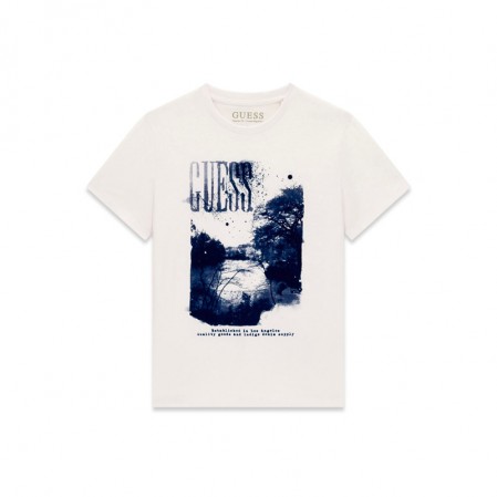 Детска тениска с къс ръкав Guess за момче с щампа от пред
