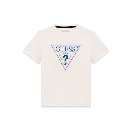 Детска тениска с къс ръкав Guess за момче със стандартно лого от пред