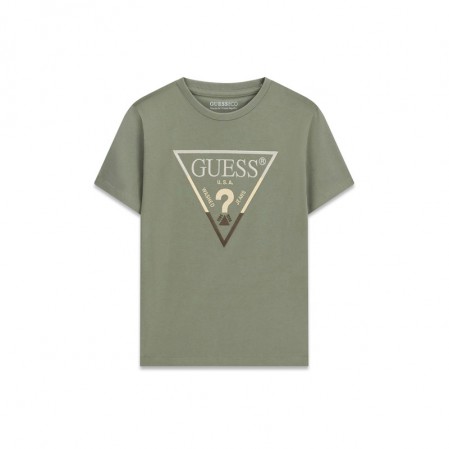 Детска тениска с къс ръкав Guess за момче класическа с лого по средата