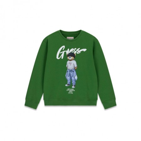 Детски пуловер Guess за момче с картинка на мече отпред