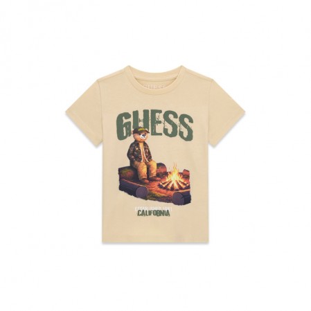 Детска тениска с къс ръкав Guess за момче с картинка на мече