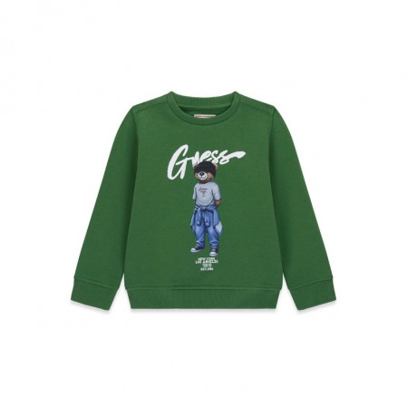 Детска блуза Guess за момче с дълъг ръкав и картинка с мече