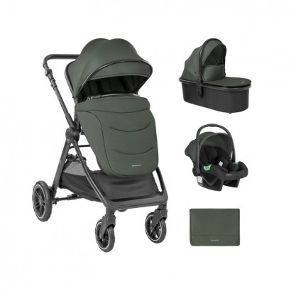 Kikkaboo Комбинирана количка 3в1 с кош за новородено Ava Army Green