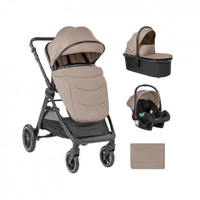 Kikkaboo Комбинирана количка 3в1 с кош за новородено Ava Beige
