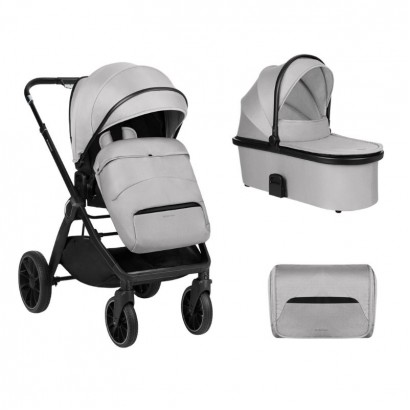 Kikkaboo Комбинирана количка 2в1 с кош за новородено Tiffany Light Grey 2024