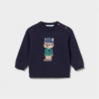 Бебешки пуловер Mayoral за момче с вплетена апликация