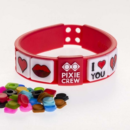 Силиконова гривна Pixie Crew PXX02, червена Love